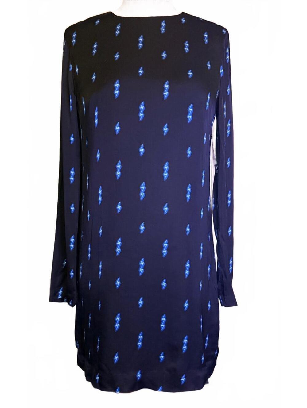 Equipment Femme Anjelisa Lightning Bolt Shift Dress M NWT $350